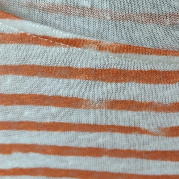 Majestic Filatures coral striped linen top M - Picture 4 of 7
